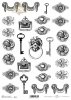 klucz, okucie, kołatka, sztuka użytkowa, kowalstwo artystyczne, ozdoby meblowe, okucia meblowe, R615, key, hardware, knocker, artistic blacksmithing, furniture ornaments, furniture hardware, Schlüssel, Beschläge, Klopfer, Kunstschmiedearbeiten, Möbelornam